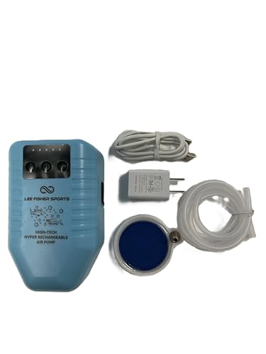 Aquarium AIR Pump, Aerator for Live Bait,HIGH-TECH Hyper Rechargeable Lithium-ION Battery USB AIR Pump for Live Bait 36 Hours, Watertight Seal, 48" AIR Hose, Aerator Stone