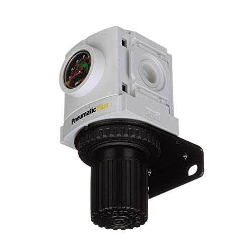 PneumaticPlus PPR Series Compressed Air Pressure Regulator - Embedded Gauge & Bracket Included (3/8" NPT) - size: 3/8" NPT