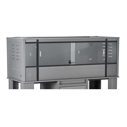 New Age Pet ECOFLEX 60" Wide X-Large Reptile Habitat, Mojave Lounge for Snakes, Tortoises & Lizards in Maple, Black & Grey, Easy Assembly, Sliding Glass Doors & Mesh Top - color: Grey, size: Extra Large