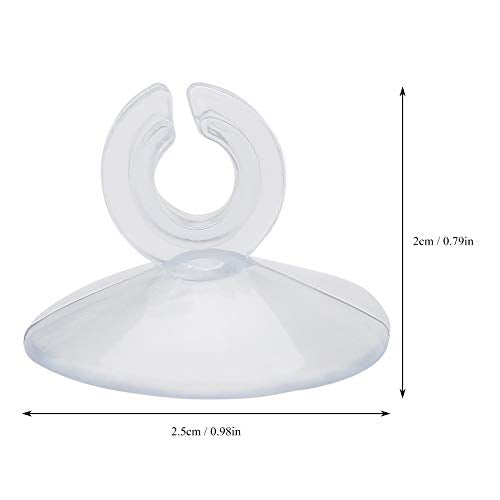 50pcs Aquarium Sucker Clips, Fish Tank Airline Tube Holders, Ultra Strong Suction Cup Clamps for Oxygen Pump Hose and Power Cables, Transparent Rubber Hose Holder Clips for