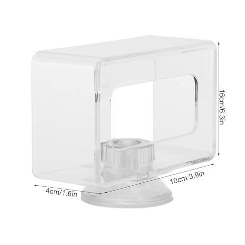Fish Food Feeding Ring, Fish Floating Food Feeder Transparent with Suction Cup for Aquarium(L 10x16X4cm)