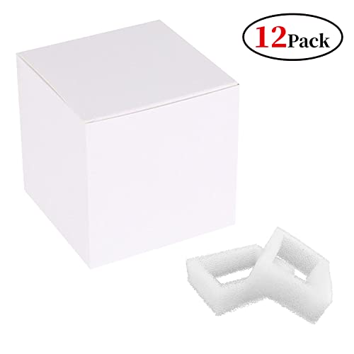 Sponge Foam Filter Replacement for Cup Cake Ceramic Pet Fountain and 2L/67oz Round Stainless Steel Cat Water Fountain, Katlikatqi Pre-Filter Compatible with DR-DC-160 Water Pump (Pack of 12)