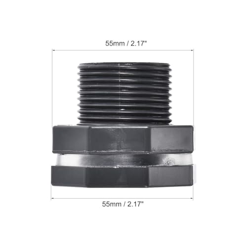 Bulkhead Fitting, G1/2 Male, Tube Adaptor Pipe Fitting with Silicone Gasket, Water Tank Connector for Rain Barrels Aquariums Water Tanks Tubs Pools Spigot, 4pcs - size: G1/2 4pcs