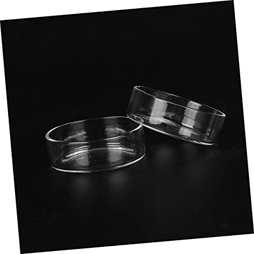 Kisangel 3pcs Round Glass Shrimp Feeding Dish Crystal Shrimp Food Basin for Aquarium Durable Feeder Bowl for Fish and Reptiles Tank Ornament and Supplies - size: Size 1