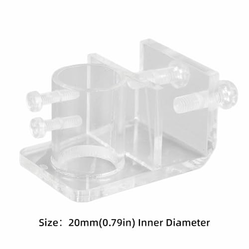 20mm Inner Diameter Acrylic Aquarium Pipe Clip – Water Tube Holder for Lily Pipes, Hot Bend Design Saves Space, Fits Glass Up to 2cm Thickness