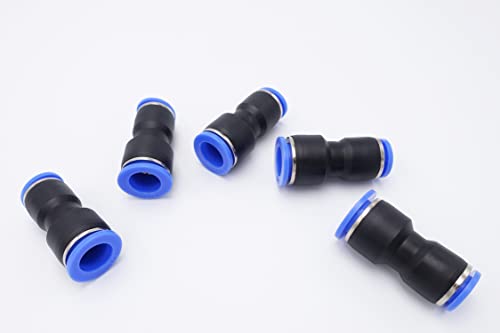 Push to Connect Fitting 1/2" Tube OD x 3/8" Tube OD Reducer, Pneumatic Air Water Straight Union Two Way Connector/Coupler (Pack of 5) - size: 1/2 inch - 3/8 inch