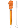 U-Taste 1.5oz Angled Turkey Baster - 228.2ºF Heat Resistant Food Grade Tritan and Silicone Large Octopus Bulb Baster Set with Cleaning Brush for Cooking Basting Meat Poultry Beef Chicken (Orange) - color: Orange