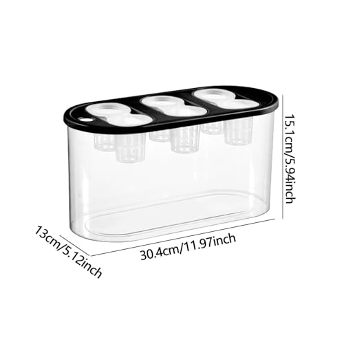 Hydroponic, Hydroponic System, Planting Container, 6 Holes, Indoor Tabletop Mini Aquarium for Plants and Fish, Black - color: Black