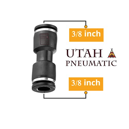 3/8 Air Line Fittings Straight Push To Connect Air Hose Fittings Quick Connect Pneumatic Fittings (pack of 10) - color: Black-Straight, size: 3/8" OD 10 PCS
