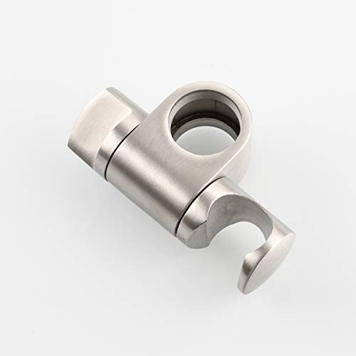 Tecmolog Adjustable Shower Head Holder for 25 mm Slide Bar, Stainless Steel Shower Bar Slider Holder Replacement Part Brushed Nickel, ST35 - color: Brushed Nickel