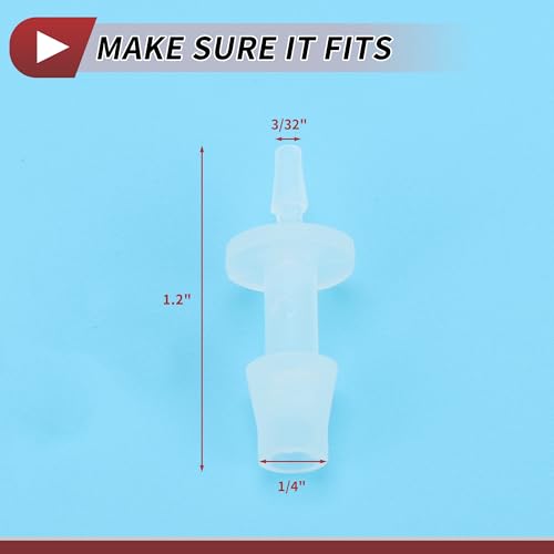 5 Pcs Aquarium Plastic Hose Barb Fitting 3/32" to 1/4" Hose ID Connectors Clear Plastic - size: 3/32"-1/4"