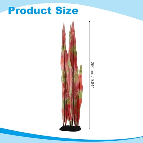 Aquarium Decoration, 10" Plastic Fish Tank Plants Artificial Silicone Glowing Kelp Aquarium Plants Ornament, (Red, 1 Pcs), Intended for Tall Fish Tank Decor/Landscaping - color: Red, size: 10"