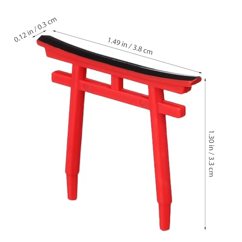 PRETYZOOM 4pcs Japanese Torii Gate Miniature Decoration Mini Red Shinto Temple Torii Garden Gate Ornament for Fairy Zen Garden Fish Tank Landscape Accessories