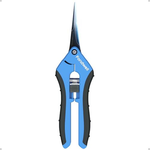 Fondwell 6.5" Trimming Scissors Garden Snips: Small Pruning Shears with Non-Stick Sharp Blade - Ideal for Precise Cutting and Shaping - style: Pruning Snips (Straight Blades)