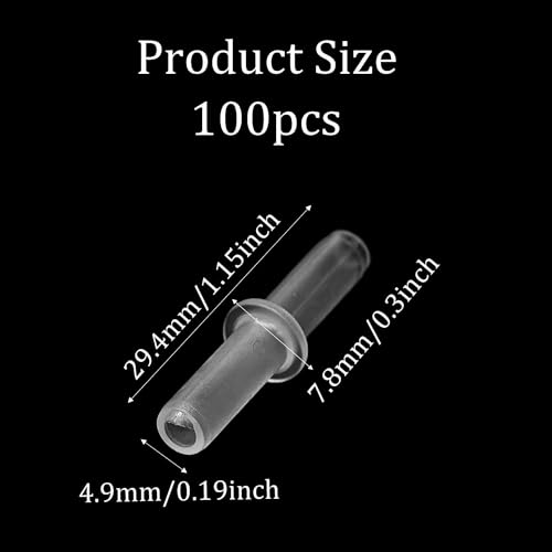 100PCS Aquarium Air Line Connectors, Plastic Valve Fittings, Inline Straight Joints for Fish Tank Pump Tubing - size: Straight