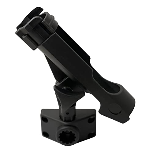 2 Pack Baitcaster/Spinning Rod Holder with Side Deck Mount - color: Black