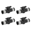 PATIKIL 16mm (3/5") Push to Connect Fittings Ball Valve, 4 Pcs 0-60 Degree BUC Air Flow Control Valve Quick Straight Connectors Air Hose Fitting for Pneumatic System Pipeline, Black - size: 16mm (3/5")