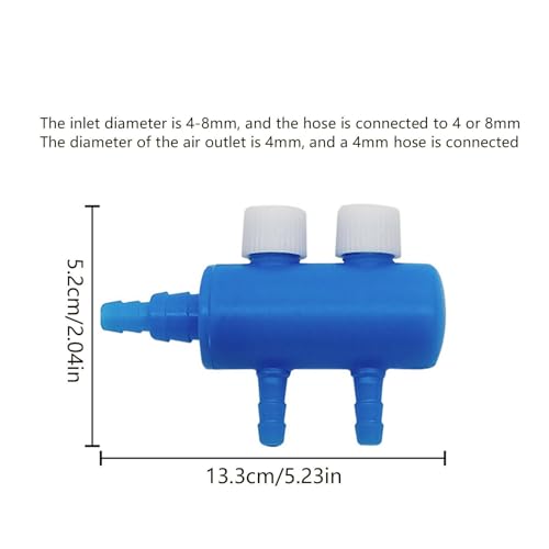 Aquarium Air Tubing Valves – Air Pump Splitter Control, Adjustable Lever Distributor | Airline Tube Connectors Fittings For Fish Tank Bubblers, Aquatic Systems, Airs Flow Management And Oxygen Supply - color: 2 heads
