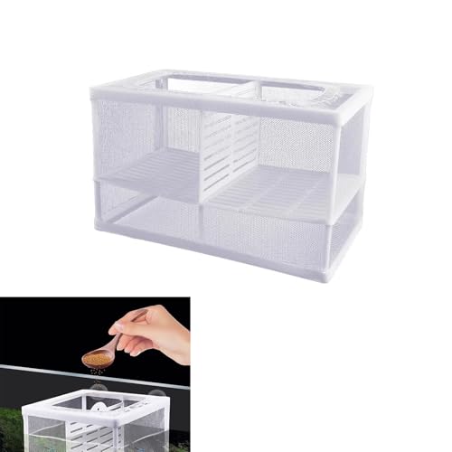 2PCS Protective Aquariums Breeding Cage Netting Nursery Tanks with Suction Cup for Fry Rearing and Secure Observation Fish Breeding Box with Suction Cup - color: Upgrade small