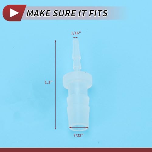 5 Pcs Aquarium Plastic Hose Barb Fitting 1/16" to 7/32" Hose ID Connectors Clear Plastic - size: 1/16"-7/32"