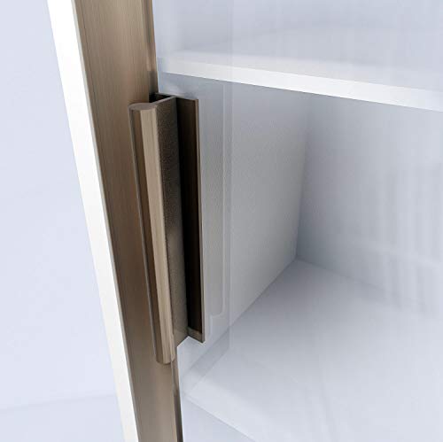 HRX Self-Adhesive Edge Fingerpull Door Handle - Easy to Install Screwless Peel and Stick on Glass, Wood, Metal, Plastic - Sliding Doors Knob for Kitchen Fronts, Drawers & Dressers Panels - 2 Pack - color: Stainless