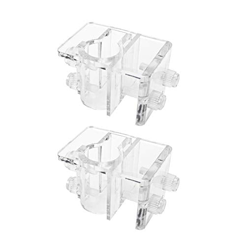Quluxe 2 Pcs Acrylic Aquarium Soft Tube Fixture Holder Hose Clamps Fixing Clip for Holding Doing Pump Soft Hose