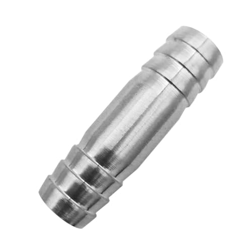 Stainless Hose Barb 3/4" Splicer Mender Union Tubing Coupling Fittings with Hose Clamps Air Water Fuel Oil (pack of 2) - size: 3/4" Hose Barb
