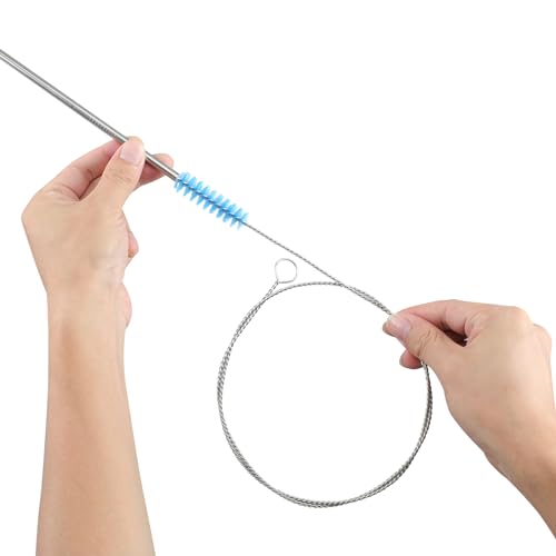 72 Inches Drain Brush, Flexible Nylon Brush for Cleaning Sunroof Drain, Refrigerator Drain, Aquarium Filter, Siphon Hose (Blue) - color: Blue