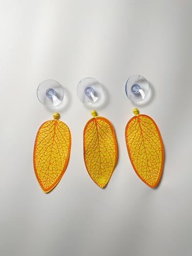 HTONG 3 Pcs Artificial Plant Leaf Betta Hammock Fish Rest Bed Aquariums Supply Leaves (Yellow.) - color: Yellow.