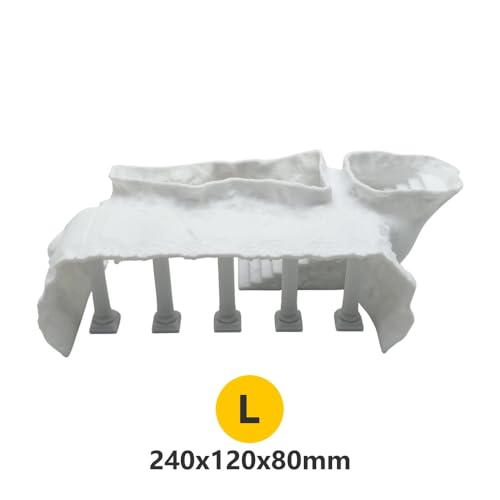 Ancient Aquatics Roman Column Ruins Castle Aquarium Decor, Fish Tank Cave Hideout Decoration, 3D Print Greece Castle Ornament, Safe for Freshwater & Saltwater Tanks (White, L-9.5") - color: White, size: L-9.5"