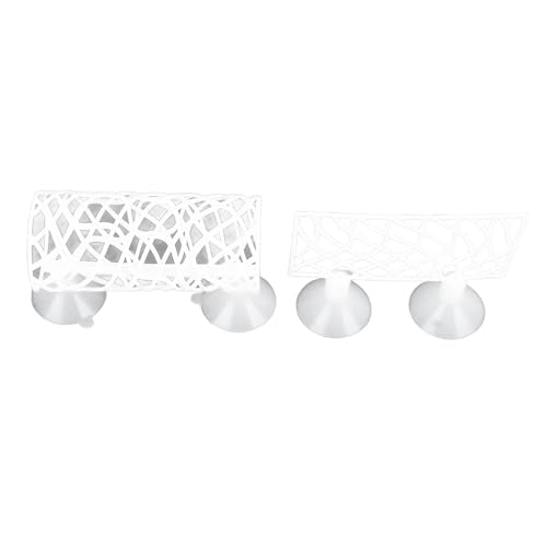 Fish Bed Tunnel, Small Hole Hollow Fish Hideout Resting Tube Premium Craftsmanship Betta House Shrimp Hide with Suction Cup for Aquarium (White) - color: White