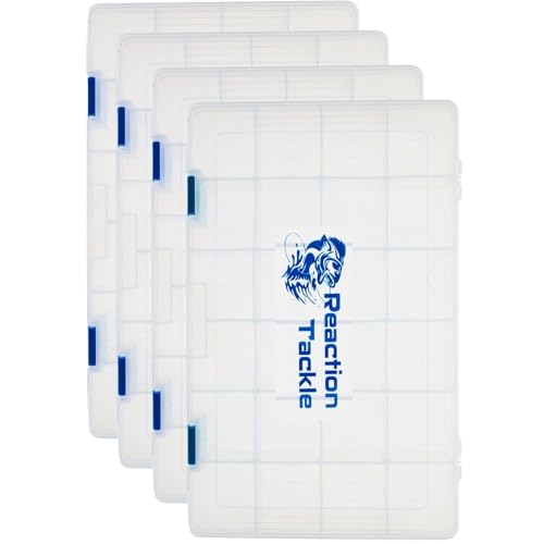 Reaction Tackle Tackle Box Trays, Utility Storage Boxes for Fishing Tackle, Lures, Hooks & Baits – Fits Tackle Bags and Tackle Boxes - color: 3700 Trays (4-pack)