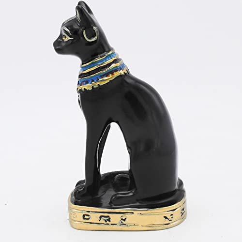 Egyptian Cat Bastet Fish Tank Decorations Aquarium Ancient Egypt Décor Sculpture Figurine Statue Reptile Turtle Lizard Spider Tanks Terrarium Ornament Black - color: Bastet Black Large