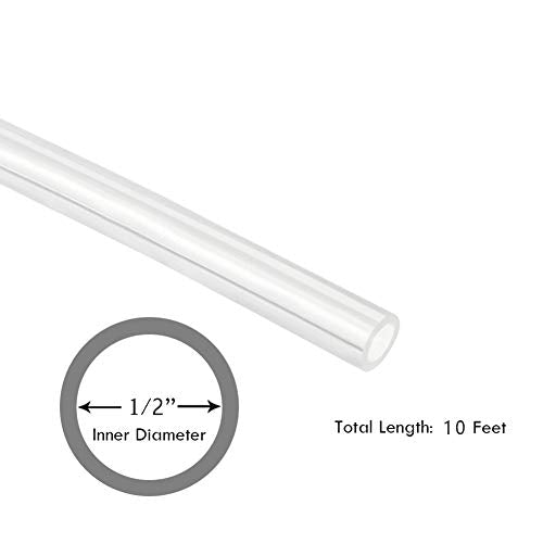 1/2" ID Silicon Tubing, JoyTube Food Grade Silicon Tubing 1/2" ID x 3/4" OD 10 Feet High Temp Pure Silicone Hose Tube for Home Brewing Winemaking - size: 1/2" ID x 3/4" OD, style: 10 Feet