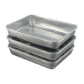 Leak Proof Stainless Steel Food Storage Containers, Metal Lunch Boxes with Lids for Meal Prep, Reusable Box Set, Square Tray for Grilling Fish, Picnic Food Keeper, 3 packs