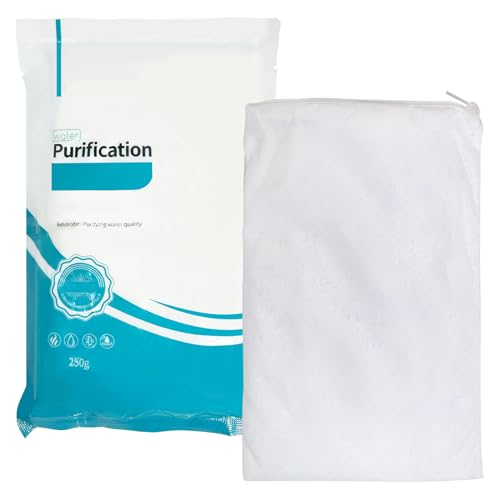 250 g/0.55 lb Aquarium Filter Media Filtration Resin with Mesh Bag Removes Driftwood for Freshwater and Saltwater Small Fish Tank