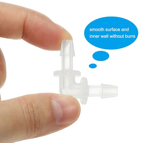 PATIKIL 3/16" Plastic Hose Barb 90 Degree Elbow, 10 Pack L-Barb Fittings 2 Way Equal Barbed Joint Connector Splicer Mender Hose Adapter Union Adapter for Aquarium Fuel Gas Liquid Air - size: 3/16"