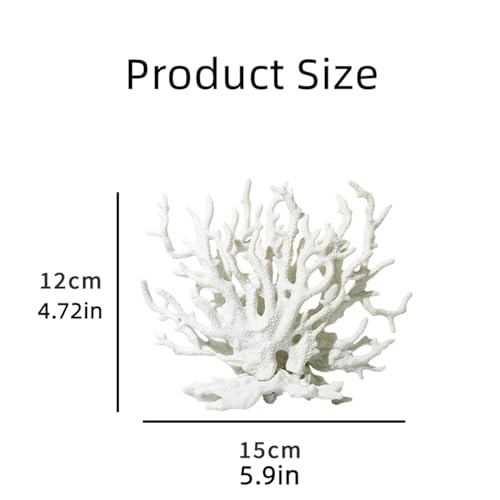 Artificial Coral Aquarium Ornament - PVC Fish Tank Decor for Aquascaping (5.9x5.12x2.17 Inch) - White - color: White