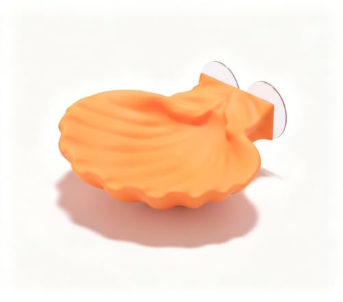 Betta Fish Hammock, Shell Pad with Strong Suction Cup Natural Resting Bed for Bettas Soft Fin-Safe Betta Fish Tank Decor and Accessories (Orange Medium) - color: Orange Medium