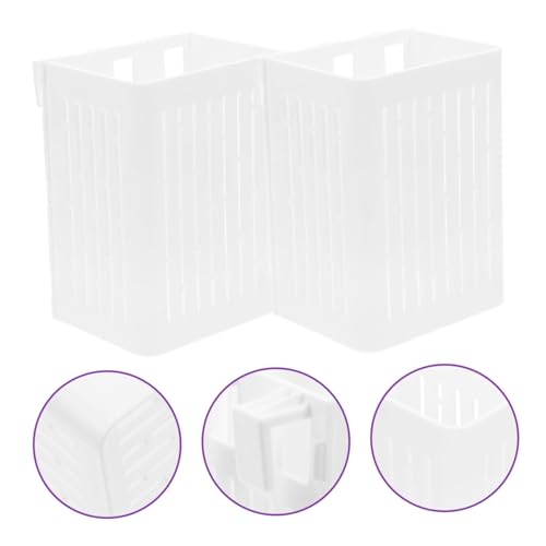 ibasenice 3pack Hanging Aquarium Plant Holder Live Aquatic Plants Hydroponic Baskets for Fish Tank Planting Baskets - color: White
