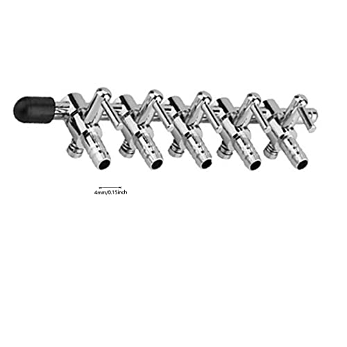 Aquarium Air Valve 5 Way Inline Manifold Air Flow Pump Tubing Splitter Lever Control Valve 2-Pack