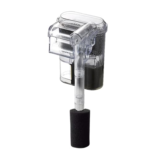 Quiet Aquarium Filter for Betta, Slim HOB Fish Tank Filter for 3-10 Gal Planted Aquariums & Aquascaping with 1 Pre-Filter Sponge ，Adjustable Flow，250L/H