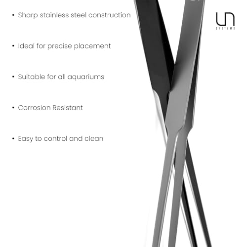 Ultum Nature Systems UNS Aquascaping Tools - Stainless Steel, Rust Resistant, Freshwater Planted Tank, Saltwater Reef Aquarium Maintenance Accessory - Planting, Coral Setting - Curved Pinsettes, Grey - color: Grey