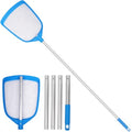 TidyMister Pool Leaf Skimmer Net Ultra Fine Mesh with Aluminum Poles 5 Sections 6 Feet Swimming Pool Cleaning Net Leaf Catcher for Above Ground Pools Inground Pools - size: 12inch with 6ft pole