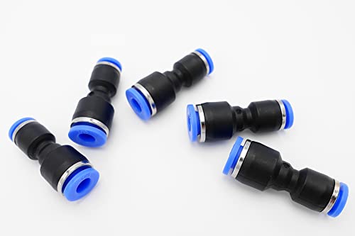 Push to Connect Fitting 3/16" Tube OD x 5/32" Tube OD Reducer, Pneumatic Air Water Straight Union Two Way Connector/Coupler (Pack of 5) - size: 3/16 inch - 5/32 inch