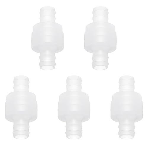 uxcell 5 Pcs Non Return Check Valves, 5/8" (15mm) Dia One Way Inline Hose Connector PP Plastic Hose Barb for Gas Liquid Air Water Tank Pump