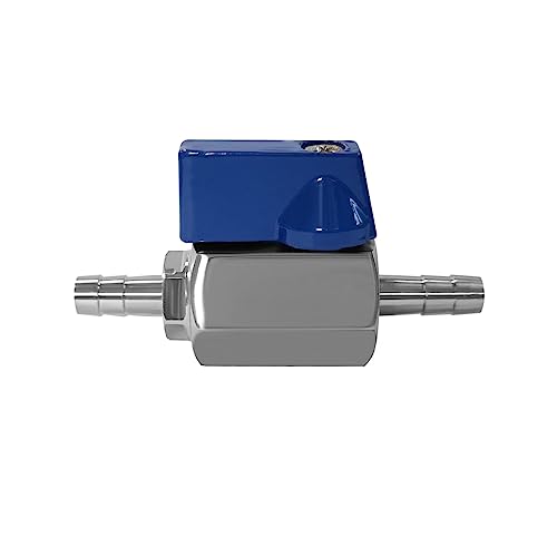 Beduan 2PCS 1/4” Hose ID Barb Ball Valve 304 Stainless Steel Mini Shut Off Valve for Water Gas Fuel Drip Irrigation and Aquariums - size: 1/4" Hose Barb