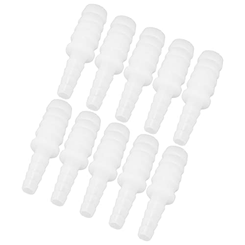 ciciglow 10Pcs Hose Fitting PE Tube Connector Barb Reducer Joint Straight Through Set Kit for Aquarium Fish - Durable Material, Easy to Install (6-11mm Conversion Head)