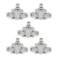 Push to Connect Air Fittings 1/4" Air Flow Control Valve Plastic 5 Pcs White Silver Tone - size: 6mm/1/4"
