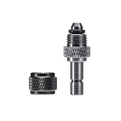 CO2 Check Valve, Aluminum Elbow Adapter for Aquarium CO2 Systems, Avoids Backflow into Regulators, M10x1 Male/Female Thread, Fits 6x4mm Tubing, Adjustment Flow - size: MR-6 external thread quick-connect rod